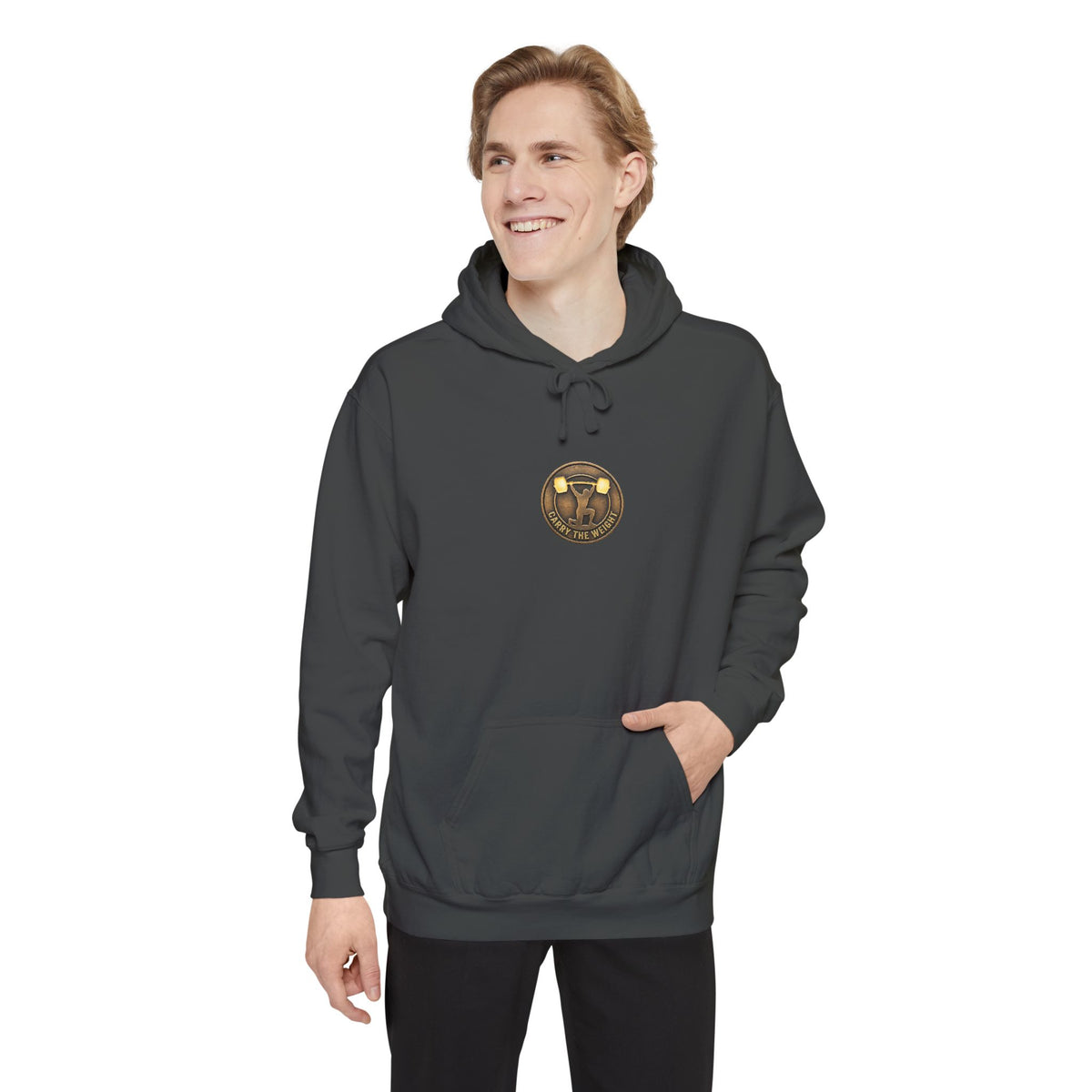 ForgedLoot - Carry The Weight Hoodie - Pepper - person-2 | color:Pepper