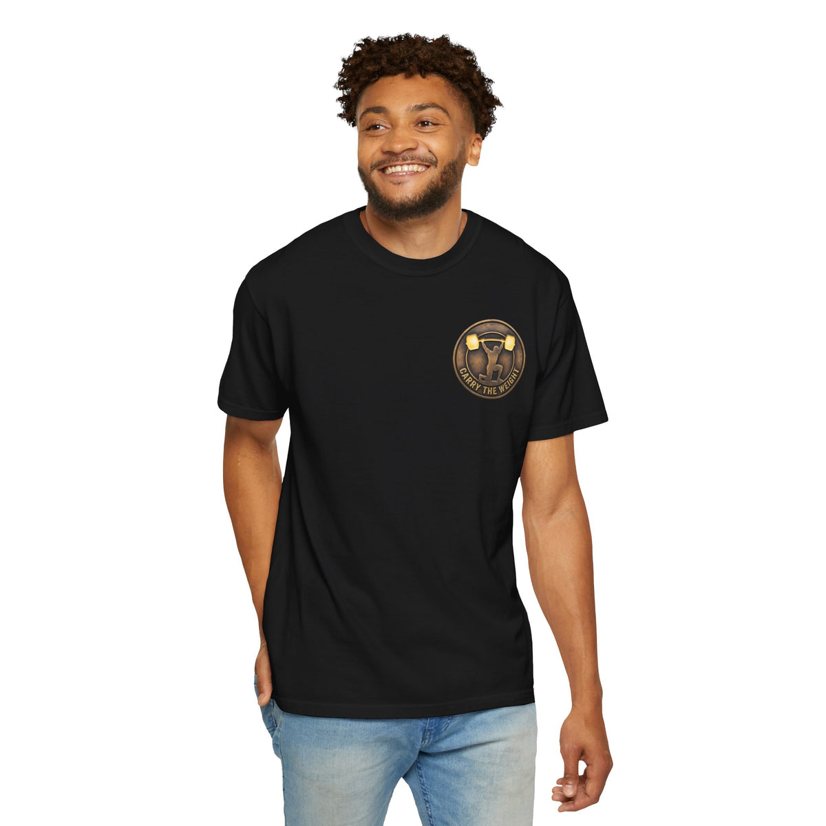 ForgedLoot - Carry The Weight Tee - Black - person-4 | color:Black