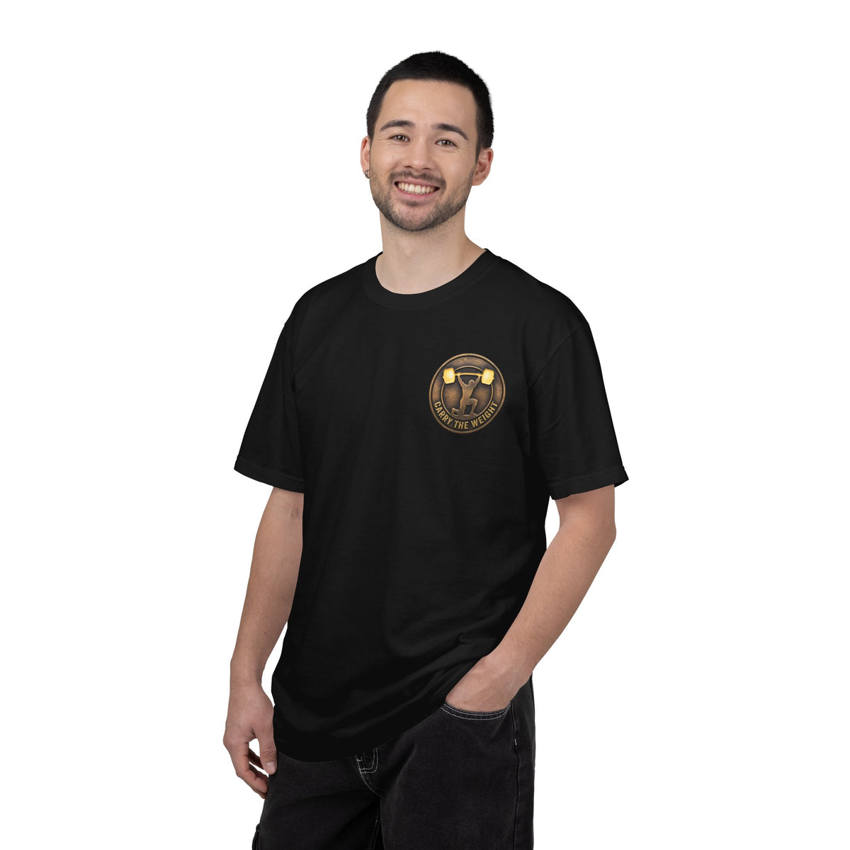 ForgedLoot - Carry The Weight Tee - Black - person-1 | color:Black