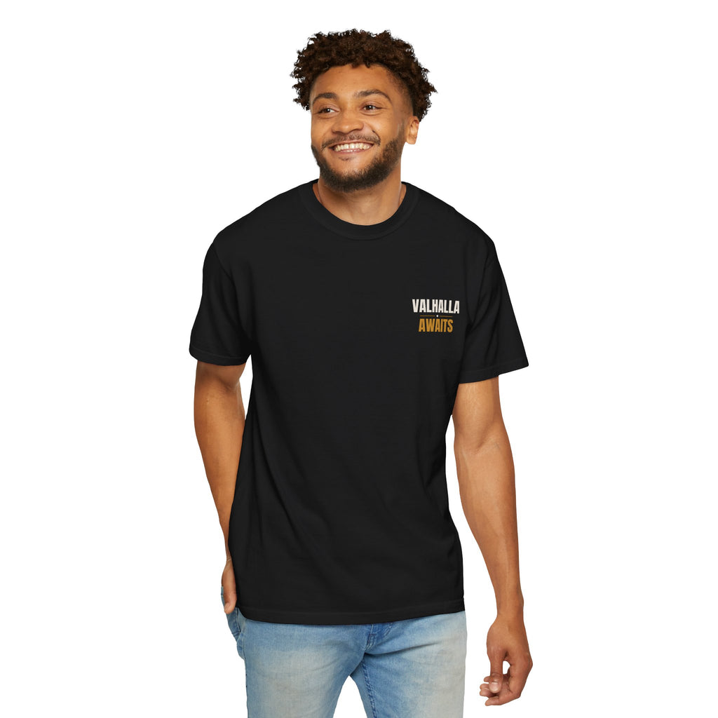 ForgedLoot - Valhalla Awaits Tee - Black - person-4 | color:Black