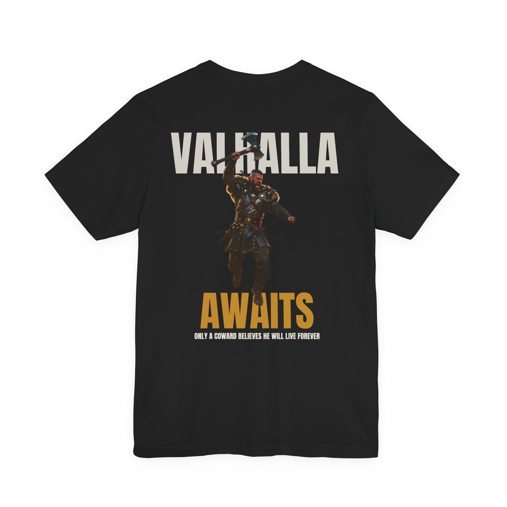 ForgedLoot - Valhalla Awaits Tee - Black - back | color:Black