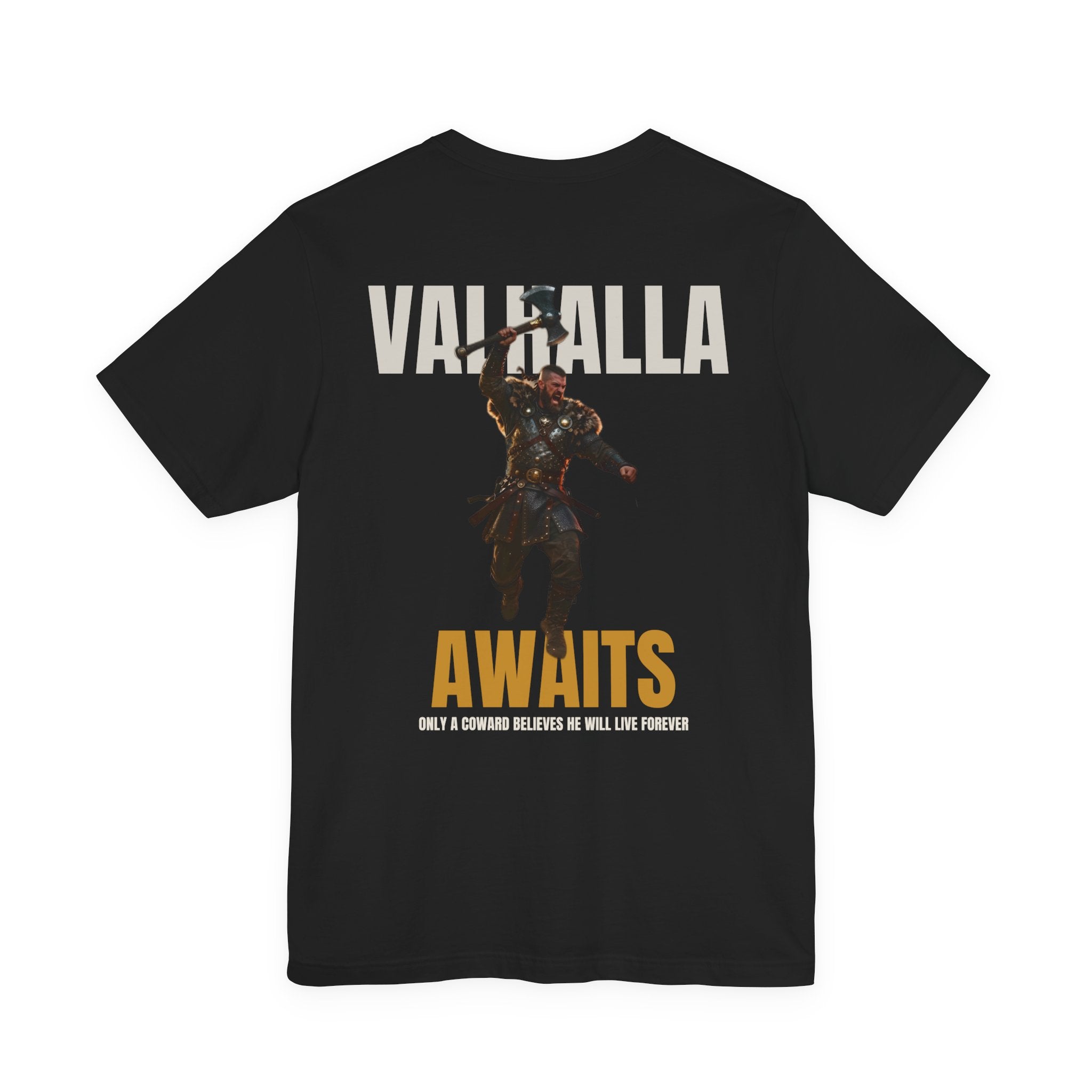 ForgedLoot - Valhalla Awaits Tee - Black - back | color:Black