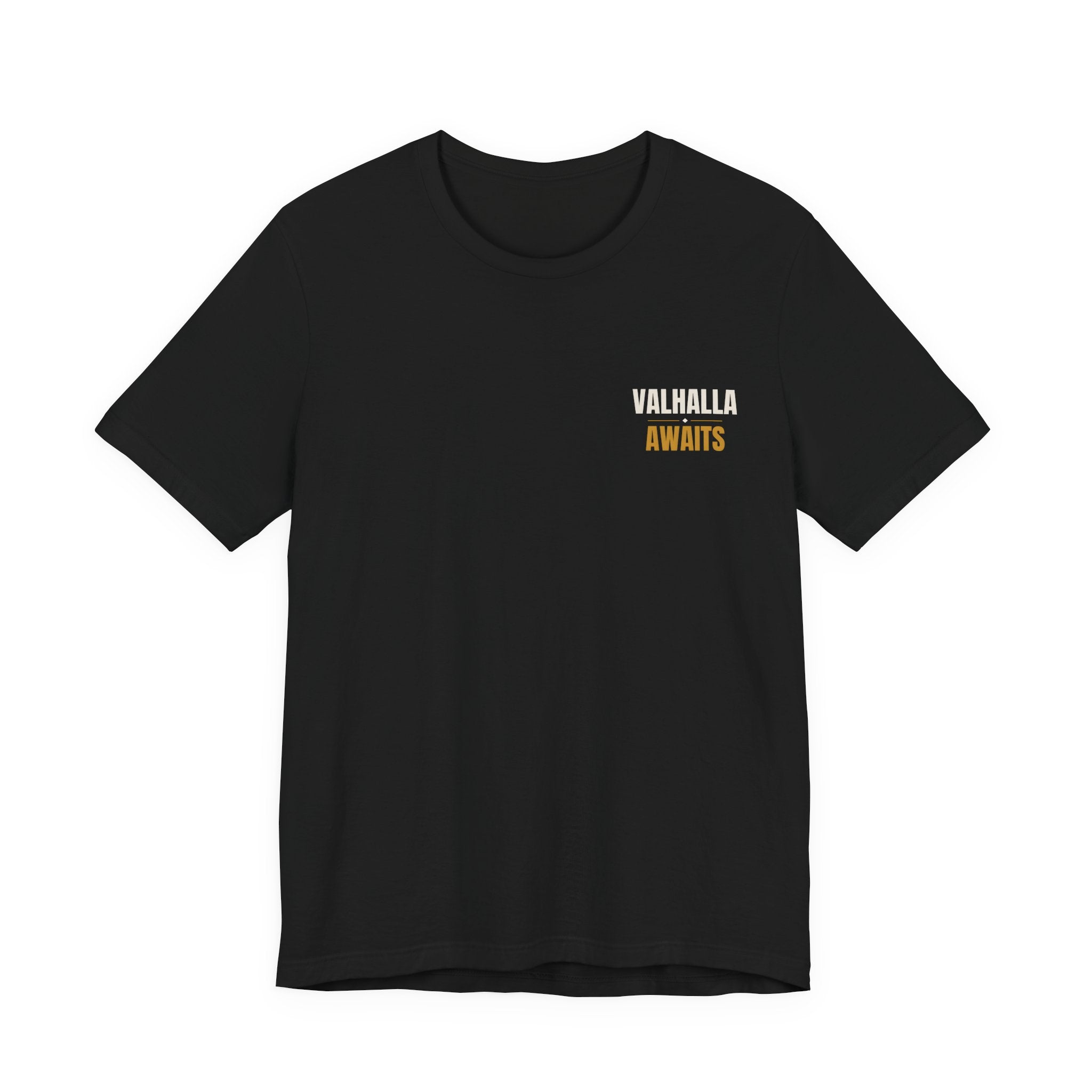 ForgedLoot - Valhalla Awaits Tee - Black - front | color:Black