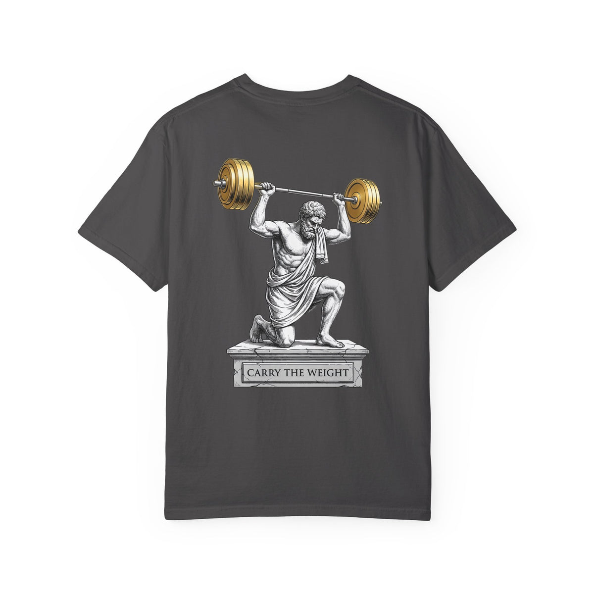 ForgedLoot - Carry The Weight Tee - Graphite - back | color:Graphite