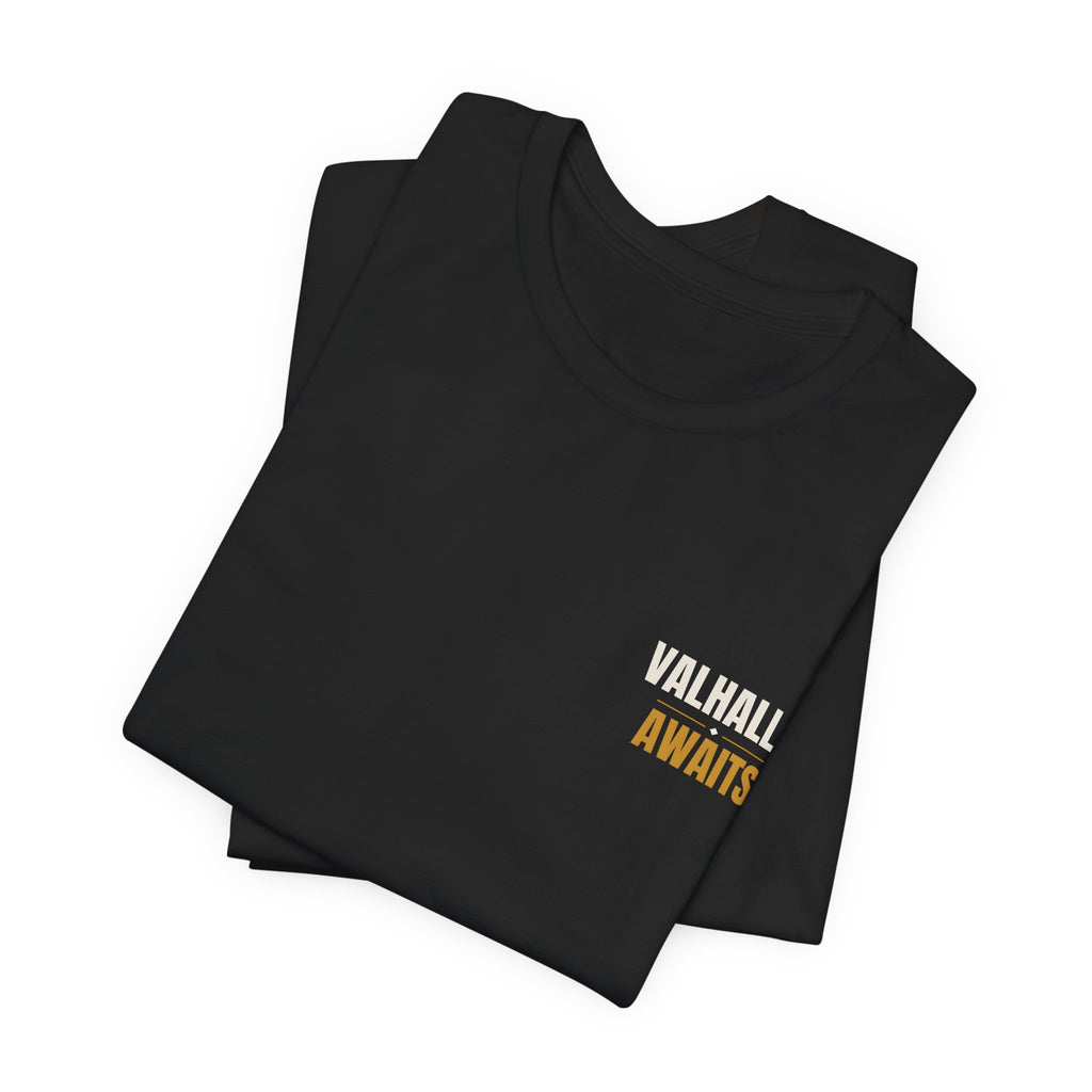 ForgedLoot - Valhalla Awaits Tee - Black - folded | color:Black