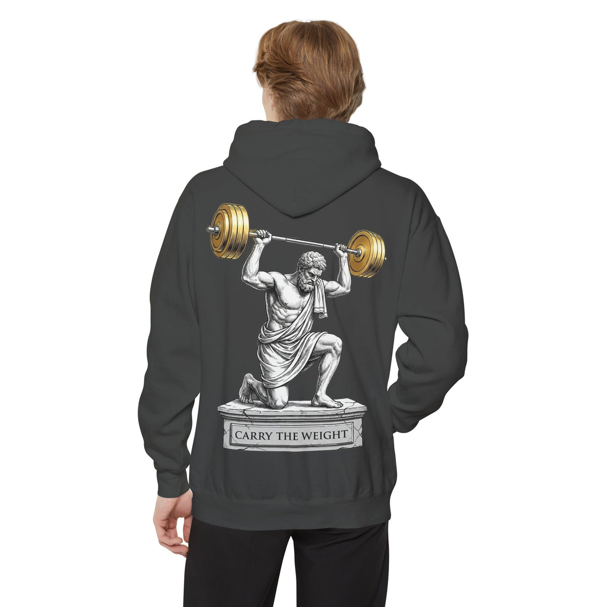ForgedLoot - Carry The Weight Hoodie - Pepper - person-2 | color:Pepper