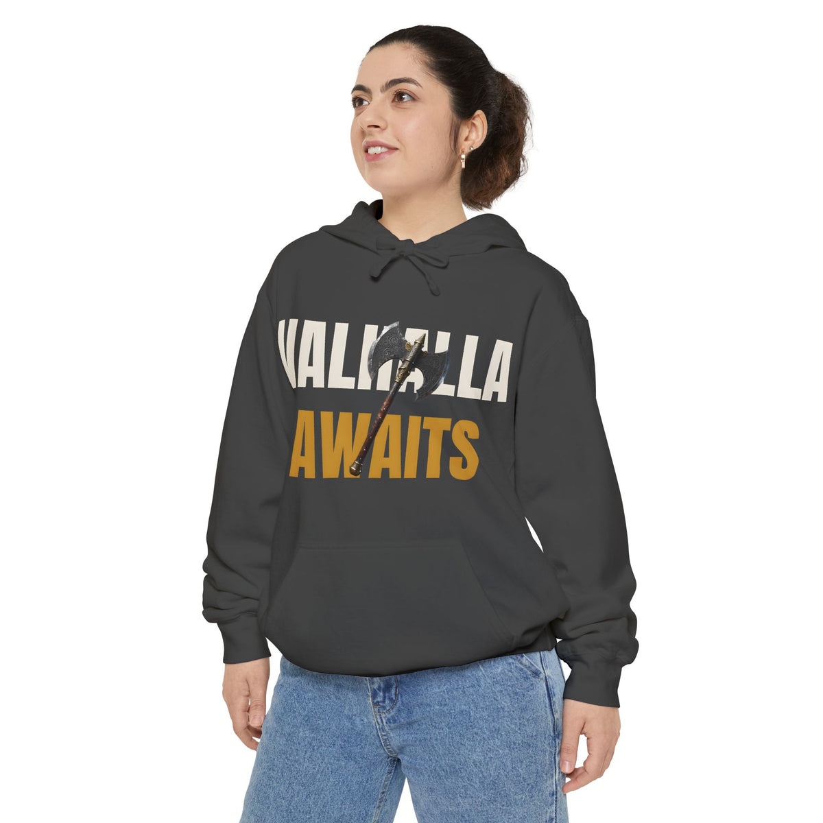 ForgedLoot - Valhalla Awaits Hoodie - Pepper - person-1 | color:Pepper