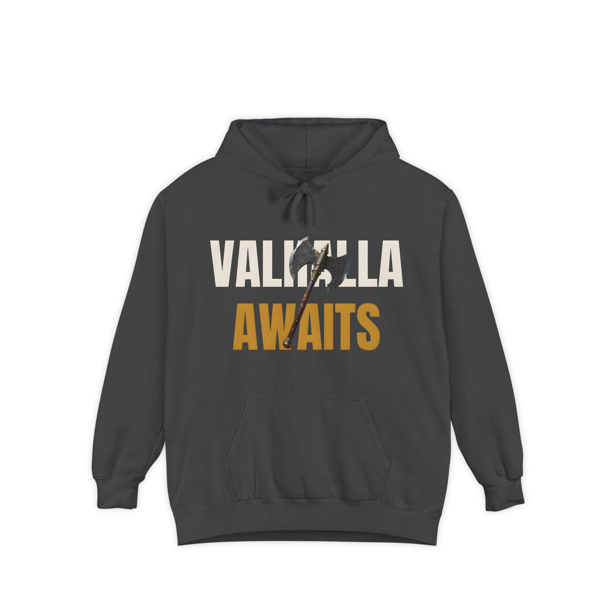 ForgedLoot - Valhalla Awaits Hoodie - Pepper - front | color:Pepper