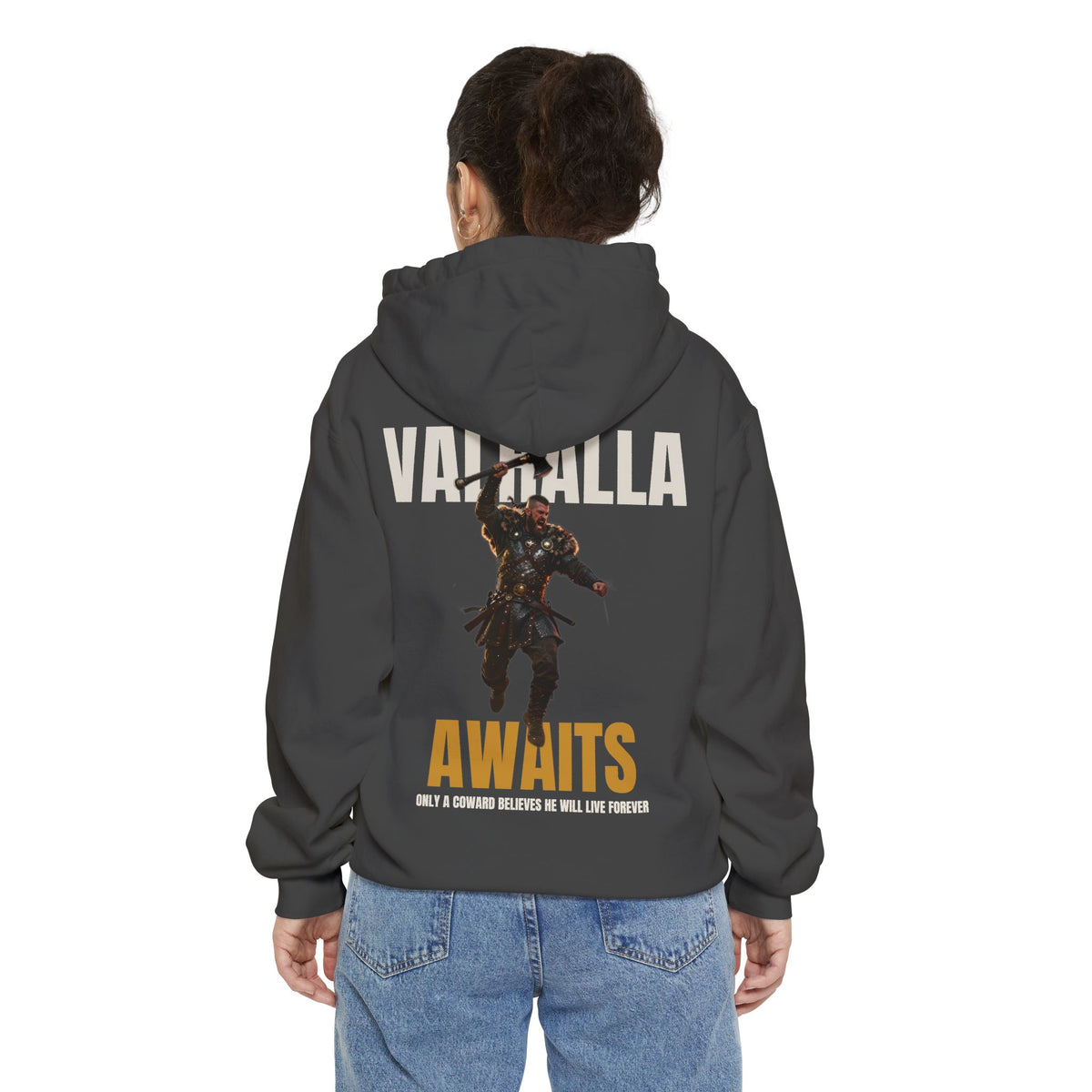 ForgedLoot - Valhalla Awaits Hoodie - Pepper - person-1 | color:Pepper